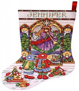 Stained Glass Stocking Counted Cross Stitch Kit-17 Long 14 Count