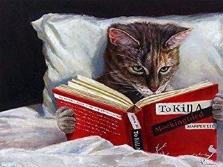 Buyartforlessレイトナイトスリラー - キルモッキンバードルチアHeffに猫読書