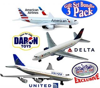 Daron American Airlines Delta＆United Airlines B747ダイキャストプレーンマットのおもちゃ