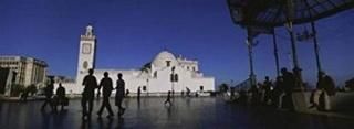 Panoramic Images  Tourists walking in front of a mosque Jamaa-El-Jedid Algiers A