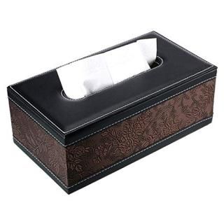 Retro Flower - Sumnacon Stylish PU Leather Tissue Box Holder Rectangular Napkin 