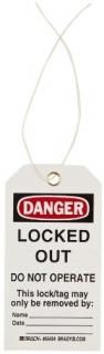 Brady Danger - Locked Out - Do Not Operate - Unauthorized Removal... Tag Cardsto