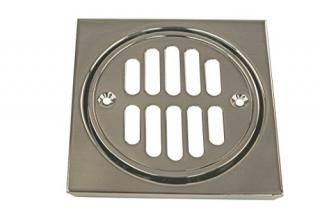 Westbrass D313-07 Shower Strainer Set Square with Crown Satin Nickel by Westbras