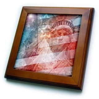 3drose Ft 19439?_ 1?Patriotic Lady Libertyǥ륳顼嵡ǽͳνȥꥫflag-framed륢