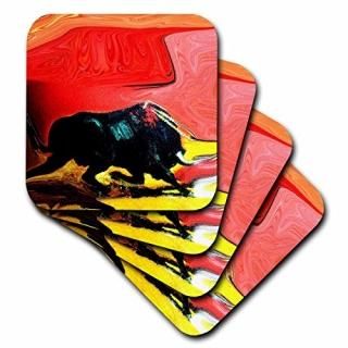 set-of-8-Soft - 3dRose LLC The Bull Coaster Soft Set of 8