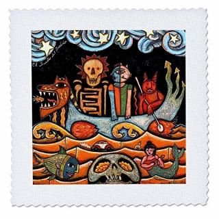 3dRose qs_21127_1 The Devil S Dream Folk Art Skulls ᥭ ե Surrealism  