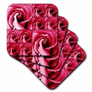 set-of-4-Soft - 3dRose cst_29993_1 Dreamy Rich Cherry Red Roses with Stained Gla