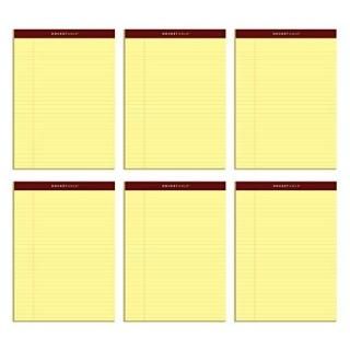 TOPS Docket Gold Writing Tablet 22cm x 30cm Perforated Canary Legal/Wide Rule 50