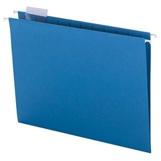 SKY BLUE - Smead Hanging File Folder with Tab 1/5-Cut Adjustable Tab Letter Size