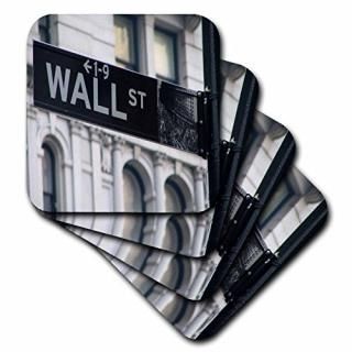 set-of-8-Ceramic - 3dRose LLC Wall Street Ceramic Tile Coaster Set of 8