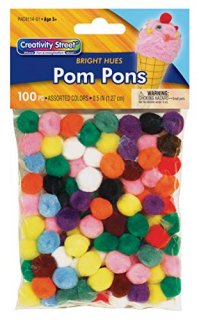 Pom Pons Assorted 1/2 Inch