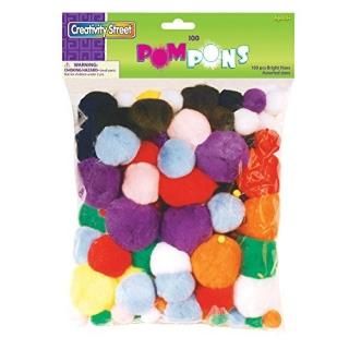 Pom Poms Asst. Clrs. & Sizes