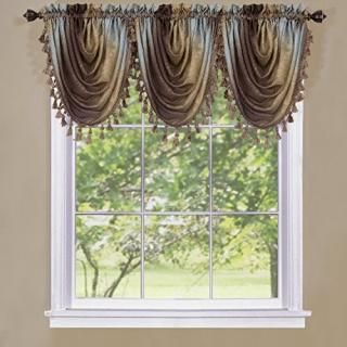 Achim Omwfvlch06 - Ombre Waterfall Valance - Chocolate Blue