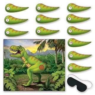 Pin The Tail On The Dinosaur Game 46cm x 21 1/2- Mask & 12 tails included 1/Pkg