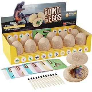 Dig a Dozen Dino Eggs Dig Kit - Easter Egg Toys for Kids - Archaeology Science S