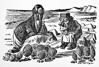  å 饹 Nthe Walrus The Carpenter And The Oysters Illustration by Sir John 