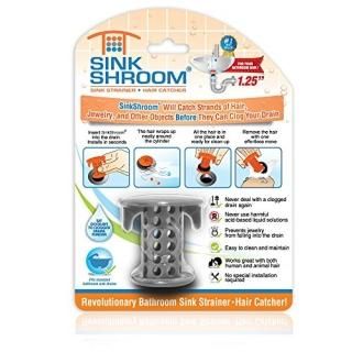 Gray - SinkShroom The Revolutionary Sink Drain Protector Hair Catcher/Strainer/S