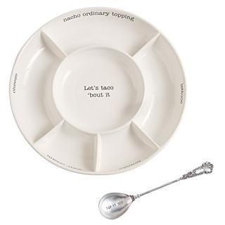 Mud Pie Taco bar Condiment Serving Platter White