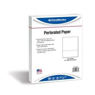 500 Sheets 3 3/4 Perf 8.5 x 11 24 lb. - PrintWorks Professional Perforated Paper