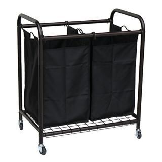 Oceanstar 2-Bag Rolling Laundry Sorter Bronze by Oceanstar