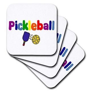 set-of-4-Soft - 3dRose cst_200134_1 Colourful Pickleball Letters and Paddles Sof