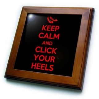 FT 194339?EvaDane??򤤰??Keep Calm and Heelsåޤ??ե졼դ 8x8 Framed Tile