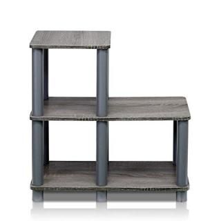 Furinno Turn-N-Tube Accent Decorative Shelf French Oak/Grey 141