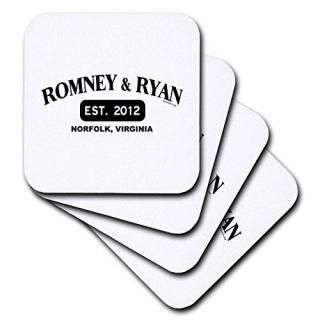 set-of-4-Soft - 3dRose cst_63124_1 Romney and Ryan Soft Coasters Set of 4
