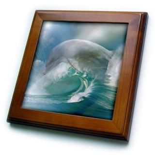 Simone GatterweǥSea Life??A Dolphin Unites with Roaring??ե졼դ 8 by 8-In