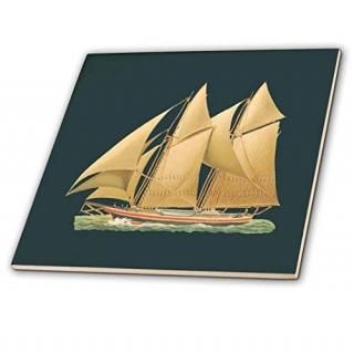 BLNơNautical IllustrationsTan Raised????åȤΥ쥯 4-Inch-Ceramic c