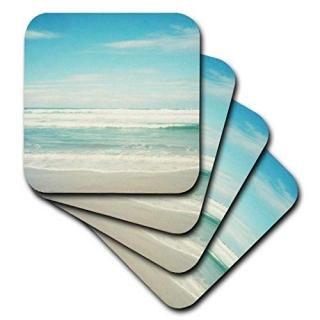 set-of-8-Soft - 3dRose cst_164479_2 Gentle Ocean Waves Beach Theme Art Soft Coas