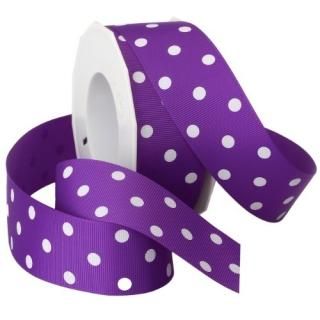 Morex Grosgrain Dot Ribbon 1-1/2-Inch by 20-Yard Spool Purple with White Dots by