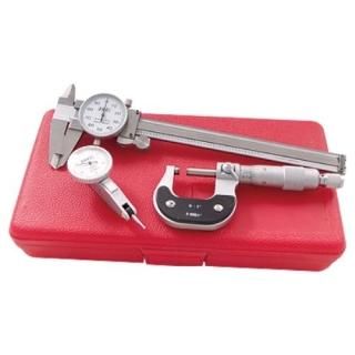 3 PIECE DIAL CALIPER - MIC.- INDICATOR INSPECTION TOOL KIT by HHIP
