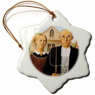 3drose BLN Assorted Works Of Fineȥ쥯??ꥫ󡦥åby Grant Wood??Ornaments 3