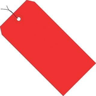 Box Partners G11053E 4 .75 in. x 2 .37 in. Red 13 Pt. Shipping Tags- Pre-Wired- 