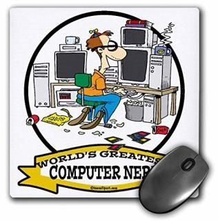 3drose LLC 8?x 8?x 0.25ޥѥåɡWorlds Greatest Computer NerdCartoon  MP 
