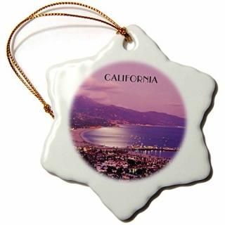 3dFlorene America The Beautiful??Santa Barbara California at Night??Ornaments