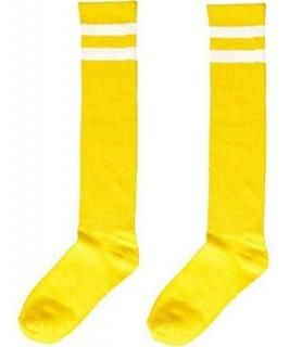 Amscan 395892.09 Yellow Knee High Socks with White Stripes 19