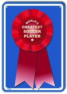 World's Greatest Soccer Player Plastic Sign 7 x 10 World's Greatest Red