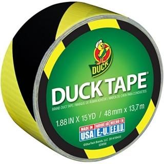 B&Y Stripes - Duck Brand 283972 Printed Duct Tape Black and Yellow Stripes 4.8cm
