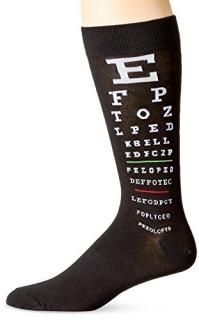 K. Bell Men's Fun Occupational Novelty Crew Socks Eye Doctor Black Shoe Size 6-1