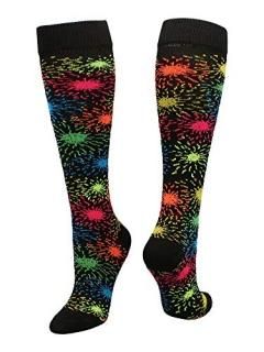 Small Black - TCK Krazisox Fireworks Over the Calf Socks