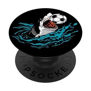 Soccer Shark Playing Ball Cool Animal Sports Lovers Gifts PopSockets PopGrip Swa
