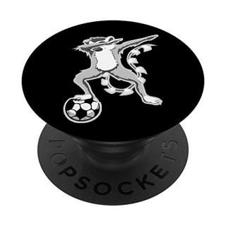 Dabbing Grey Monkey Soccer Player Dab Football Team Ball PopSockets PopGrip Swap