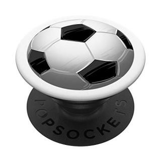 Black White Soccer Ball Cool Sports Football Player Gift PopSockets PopGrip Swap