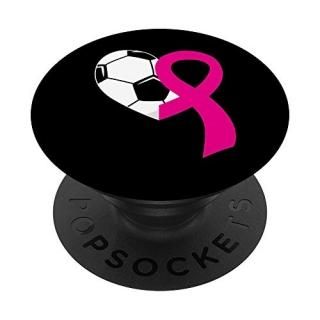 Soccer Pink Ribbon Heart Cool Breast Cancer Awareness Gifts PopSockets Grip and 