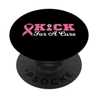 Kick For A Cure Gift Soccer Breast Cancer Awareness PopSockets Grip and Stand fo