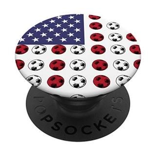 Soccer Ball Pattern American Flag Cool Sports Lover Gifts PopSockets Grip and St