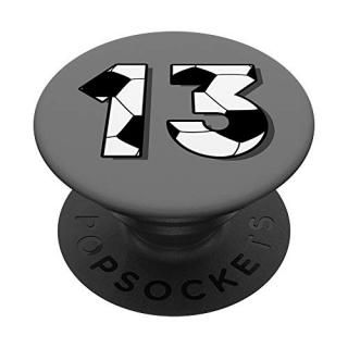 Funny Soccer Football Ball Number 13 Gift 13th Birthday PopSockets Grip and Stan