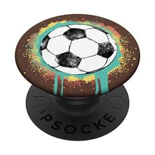 Soccer Ball with Vintage Retro Colors Graffiti Paint Gift PopSockets Grip and St